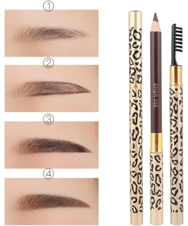 Lot de 2 Crayons Sourcils Double Embout L opard 5 Caf Clair Crayon Sourcils Doux Pinceau Int gr pour Femmes Usage Professionnel et Personnel - Buy Online on GoSupps.com