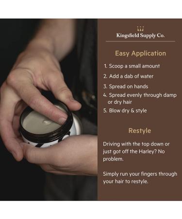 Hair Clay for Men - Kingsfield Supply Smooth Pomade | Matte Finish & Strong Hold | Water-Based Shine Free Styling Clay (3.4 oz - Buy Online on GoSupps.com