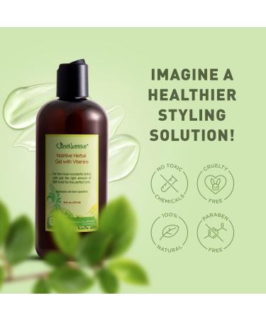 Just Nutritive Herbal Hair Gel - Natural Alcohol-Free Vitamin & Protein Infused | Humidity Control for All Hair Types - 16 Fl Oz - Buy Online on GoSupps.com