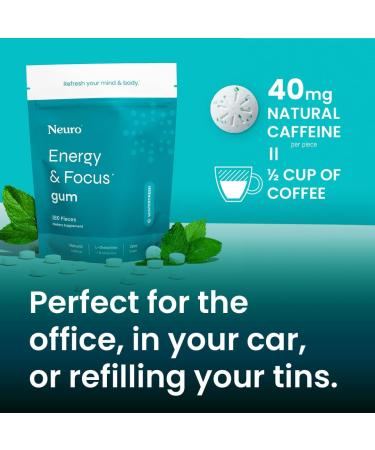 Neuro Energy & Focus Gum Bundle Cinnamon (90ct) + Wintergreen (90ct) Natural Caffeine L-Theanine B12 & B6 Sugar-Free Nootropic Brain Support Supplement - Buy Online on GoSupps.com