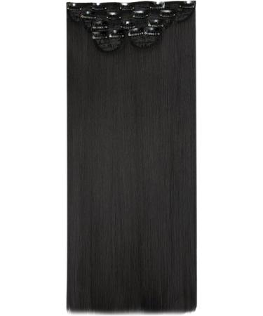 Lullabellz Super Thick Statement Straight Clip In Hair Extensions 5-Piece 26-Inch Length Natural Black - Buy Online on GoSupps.com