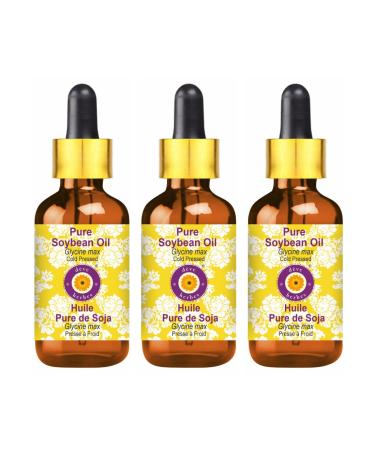 d ve herbes Pure Soybean Oil (Glycine max) with Glass Dropper Cold Pressed (Pack of Three) 100ml X 3 (10 oz)