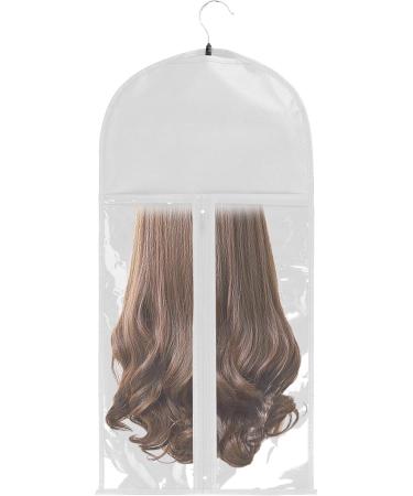 Hair Extension Bag - Home Wig Hair Extension Storage Bag with Hanger Lightweight Bag Breathable Real Hair Wig Container for Living Room Hairdressing Salon White - Buy Online on GoSupps.com