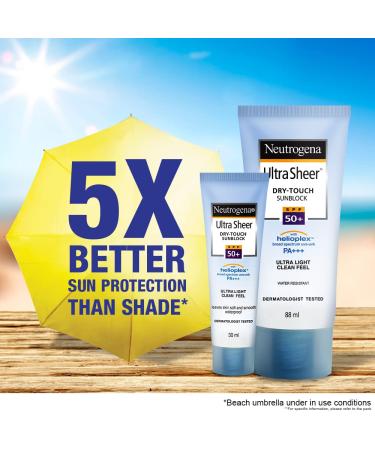 Neutrogena Ultra Sheer Dry-Touch Sunblock SPF 50+ - 2 Pack (30ml) - Buy Online on GoSupps.com