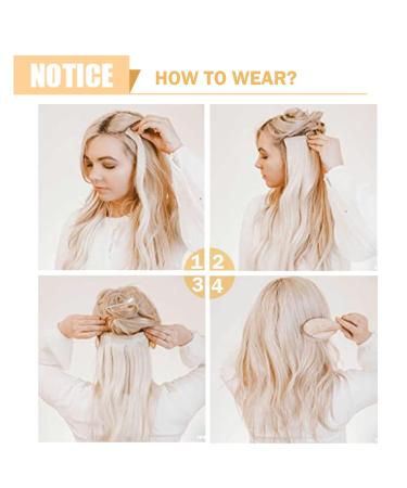 SEGO Clip In Hair Extensions 8 Part Set | 66cm Smooth Natural Ash Blonde & Silver Gray Mix | Premium Synthetic Hair - Buy Online on GoSupps.com
