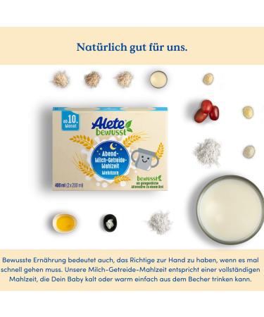 Alete Evening Milk Cereal Meal Multi-Grain Ready-to-Drink Baby Food (400ml) | 10+ Months | Healthy Baby Porridge Alternative - Buy Online on GoSupps.com