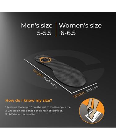Carbon Fiber Insole - Rigid Shoe Insert for Foot Pain Relief | Graphite Recovery Insert for Arthritis & Hallux Rigidus | Unisex Steife Solen - EU35 Black 227mm - Buy Online on GoSupps.com