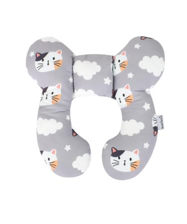 Disnace baby travel pillows baby bed head and neck support pillow travel car seat baby neck pillow for strollers children's car seats (cat)