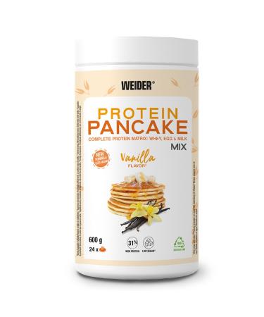 Weider Protein Pancake Mix (600g) Go t Vanille Pr paration pour Pancakes Prot in s la Farine d Avoine 31% Prot ines de Lactos rum uf et Lait Faible en Sucre Emballage 100% Recycl & Recyclable