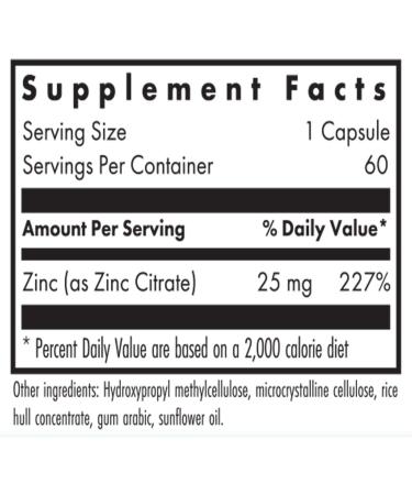 NutriCology Zinc Citrate 25 mg - Immune Support, Mood & Bone Health - 60 Veg Capsules - Buy Online on GoSupps.com