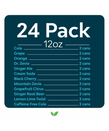 Zevia Zero Calorie Soda Rainbow Variety Pack - 24 Pack of 12 oz Cans - Buy Online on GoSupps.com