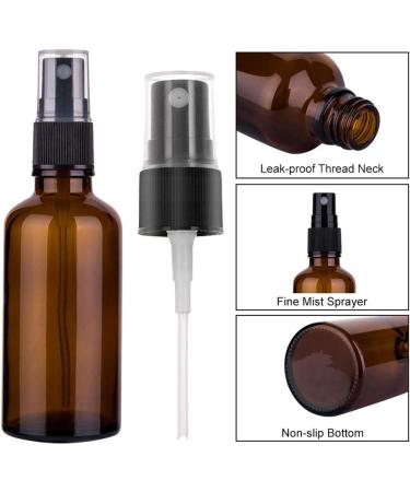 8 PCS Glass Spray Bottles Set - Brown Essential Oil Atomizers for Travel Make-Up and Cosmetics | 100ml Portable Fluid Containers - Buy Online on GoSupps.com