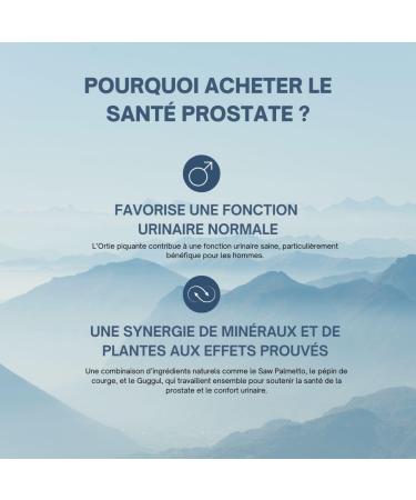 Formule Prostate et Confort urinaire - Contribue au bon fonctionnement de la prostate - Ortie Palmier nain Prunier d'Afrique Extrait de Courge Zinc - 100% Naturel - 60 g lules vegan. - Buy Online on GoSupps.com