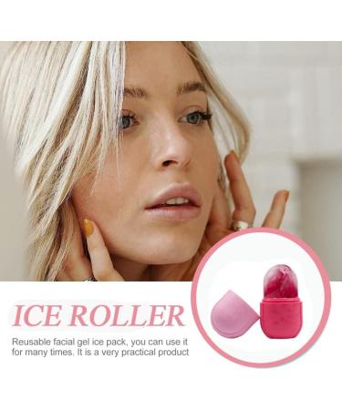 Rose Flower Ice Facial Roller with Round Shaped Ice Mold - Reduce Puffiness, Pores, Sunburn - LeakProof Design - Blue - Buy Online on GoSupps.com