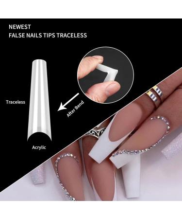 Shop Woshilaods 240 PC Extra Long Artificial Nails - Ballerina & French Tips for Salon Quality DIY Manicures - Buy Online on GoSupps.com