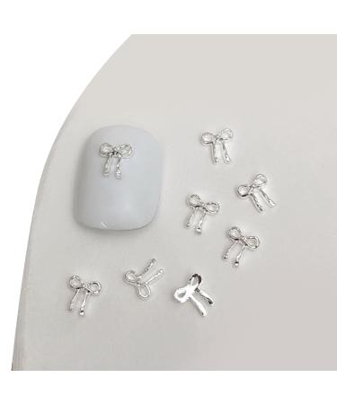 20pcs 3D Metal Nail Bowknot Nail Decorations DIY Nails Art Accessories For Eye Catching Looks Nail Ornaments 03 silver