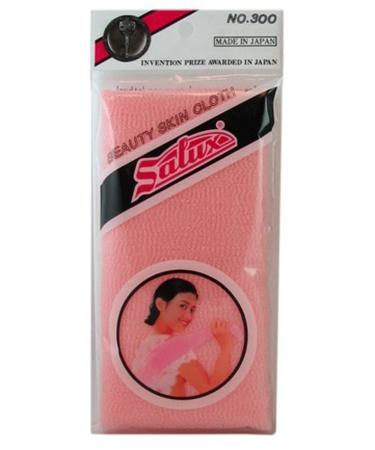 Salux Nylon Japanese Beauty Skin Bath Wash Cloth/Towel - Peach Pink