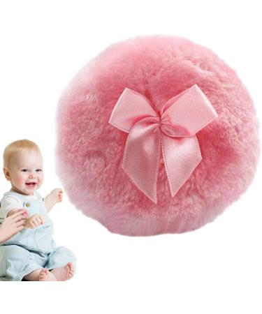 Flufy Plush Powder Puff - Portable Ultra Soft Plush Baby Powder Puff | Plush Baby Flufy Powder Puff with Cute Bowknot | Makeup Puff | Comfortable Kids Body Talcum Powders Puff for Loose Powder Pink - Buy Online on GoSupps.com