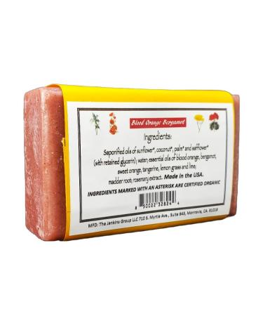 California Gold Artisan Soaps - Blood Orange Bergamot Bar Soap | 6 Natural & Organic 4 oz. Bars with Sunflower & Coconut Oils | International Shipping Available - Buy Online on GoSupps.com