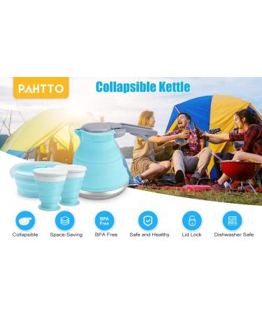 Portable Collapsible Camping Kettle 1.5L | Foldable Silicone Coffee Pot with Collapsible Bowl & Cups - Ideal for Outdoor Camping, Hiking, Travel | Excellent Gift Idea - Buy Online on GoSupps.com
