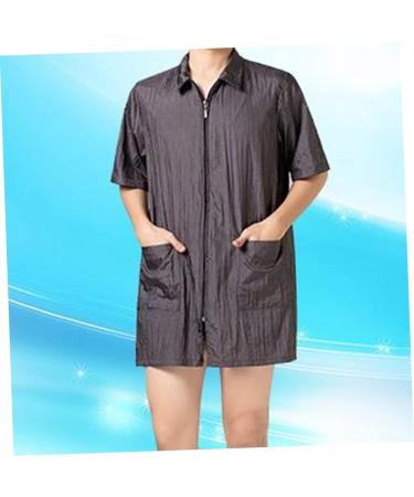 SOESFOUFU Woman Hair Dye Clothes Men Jackets Barber Apron Cape Hair Dye Jacket Nursing Gown Mens Coat Thobes for Men Barber Vest Tank Tops Hair Dye Short Sleeve Work Nursing Clothes Shirt - Buy Online on GoSupps.com