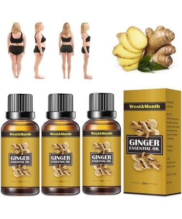 Sztyz 3pcs Puriginger Lymphdrainage Detox herbal oil Puriginger detox herbal oil essential ginger oil for lymphatic drainage promotes blood circulation (10 ml)