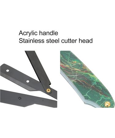 Foldable Manual Razor - Professional Straight Edge Razor with Acrylic Handle Stainless Steel Portable & Safe for Home Salon & Hairdresser - Buy Online on GoSupps.com