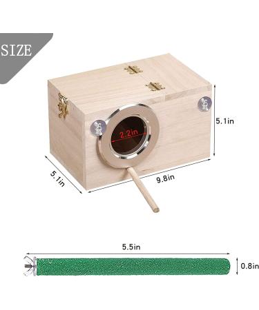 Tfwadmx Parakeet Nesting Box for Parrots - Wooden Breeding Nest for Lovebirds, Cockatoo, Budgie, Finch, Canary (9.8x5.1x5.1) - Buy Online on GoSupps.com