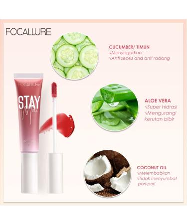 FOCALLURE Coconut Oil Lip Gloss: Hydrating, Highly Pigmented, Long-Lasting & Waterproof - 1 BERRYJUICE - Buy Online on GoSupps.com