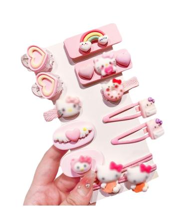 12 Pieces Girl Hair Clips Baby Hair Clips Cartoon Hair Clips Girl Hair Clips Kawaii Hair Accessories Girl Hair Clips Gifts for Girls (Pink)