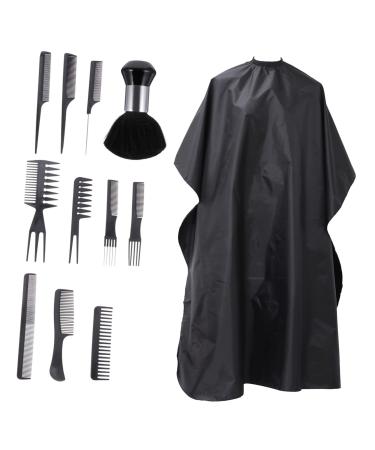 Beatifufu 1 Set Hair Styling Kit Hair Cutting Comb Teasing Comb Haircut Comb Hair Care Kit Black Hair Cutting Collar Styling Cape Hair Beauty Tool Hair Salon Stylist Cutting Collar Nylon