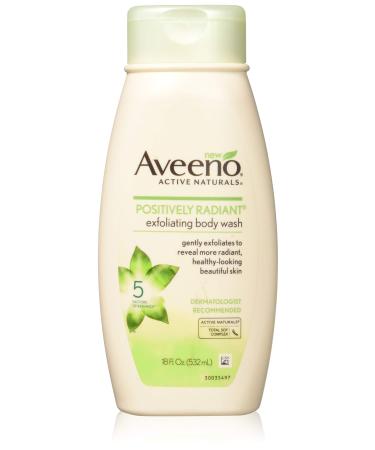 Aveeno Positively Radiant Body Wash Exfoliating 18 Ounce (532ml)