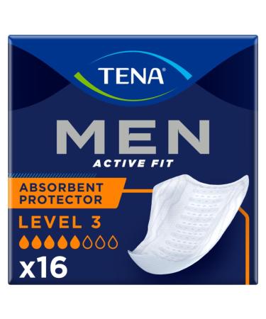 Tena - Tena Men Active Fit Level 3 Incontinence Pads - 16 Pieces