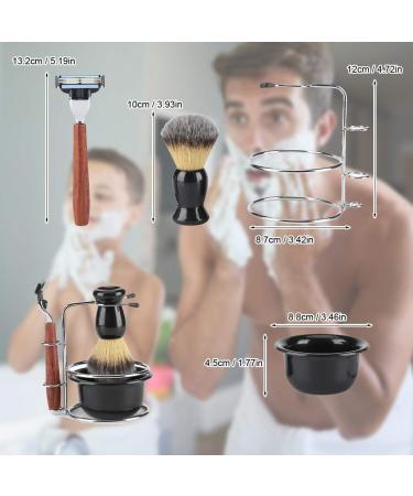 Men's Shaving Set - Manual Razor Stainless Steel Stand Brush & Bowl | Premium 4-Piece Grooming Kit for Men - Buy Online on GoSupps.com