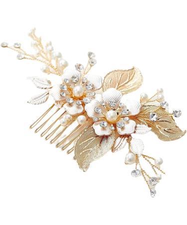 ISLHJDD Gold Wedding Hair Comb Wedding Hair Clip Pearl Hair Comb Wedding Hair Accessory Decorative Wedding Hair Comb Hair Accessories for Brides Girls - Buy Online on GoSupps.com
