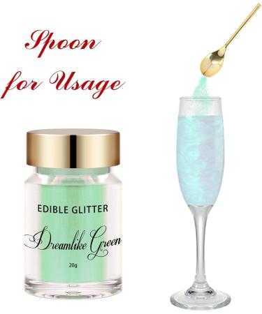 Edible Glitter Shimmer for Drinks -20g Edible Iridescent Rainbow Food Coloring Edible Metallic Powder Luster Dust for Cocktails Champagne Beverages DIY Cake - Green - Buy Online on GoSupps.com