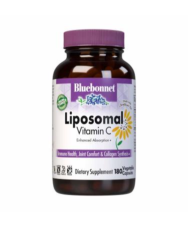 Bluebonnet Nutrition Liposomal Vitamin C 1000 mg - Made with Sunflower Oil - for Immune & Joint Comfort - Vegan Kosher Non-GMO Gluten-Free Soy-Free Milk-Free - 180 Vegetable Capsules 90 Servings