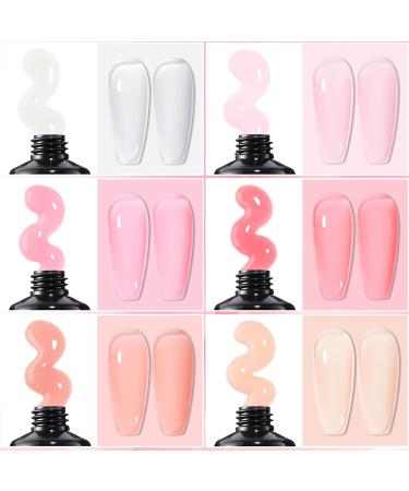 Nail Adhesive Gel | Builder Gel for Extensions with Glue 6 Colors | Multifunctional Long-Lasting Art Design Tips and Decorations for Professional Enthusiasts and Adults - Buy Online on GoSupps.com