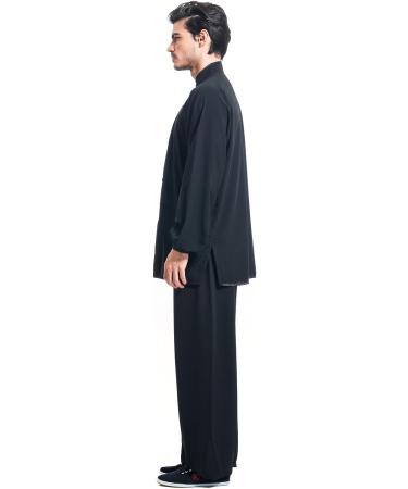 ICNBUYS Men's Kung Fu Tai Chi Uniform - Black Cotton Silk - Size X-Large - Buy Online on GoSupps.com