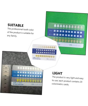 Buy Healifty 20-Piece Tooth Color Scale Set | PVC Bleached Color Chart for Accurate Tooth Shade Matching - Buy Online on GoSupps.com