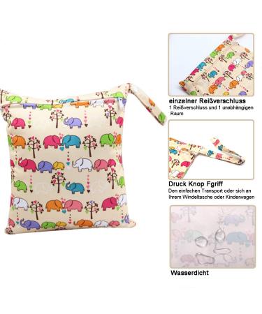 Bynsaer Wetbag Fabric Diapers - 2 Pack Reusable Cloth Diaper Bags for Baby Wet & Dry Organizer (Color 01) - Buy Online on GoSupps.com