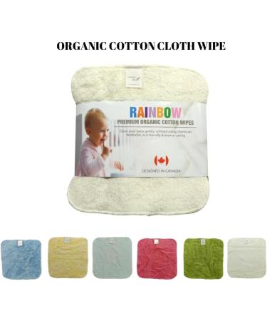 KaWaii Baby 12-Pack Organic Cotton Washcloth Wipes Super Soft & Absorbent Towels for babies Boys Girls Face & Body - Buy Online on GoSupps.com