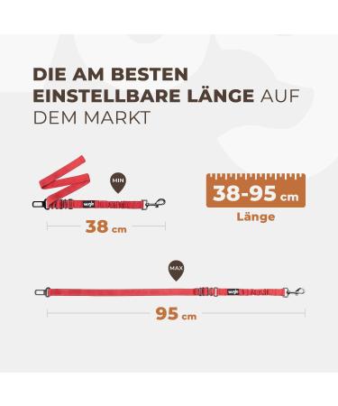 Buy Wuglo Dog Car Safety Belt - Adjustable 38-95cm Durable & Safe Universal Dog Strap (Red) for Secure Travel - Buy Online on GoSupps.com