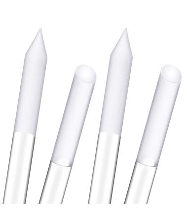 Glass nail shaver 2 piece manicure double -sided cuticle trimmer glass nail file nail skin remover tool nail slide manicure remove stick for women girls (white)