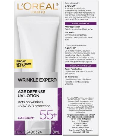 L'Oreal Paris Anti-Aging SPF 30 Lotion 55+ Day Skincare Wrinkle Expert UV Lotion With Calcium to reduce the Look of Wrinkles 50mL 55+ Day Cream SPF 30 - 50mL - Buy Online on GoSupps.com