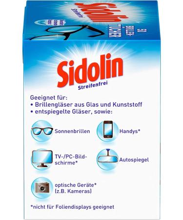 Sidolin Glasses Cleaning Cloths - 300 Moist Cloths for Glasses & Screens (Pack of 6) - Buy Online on GoSupps.com