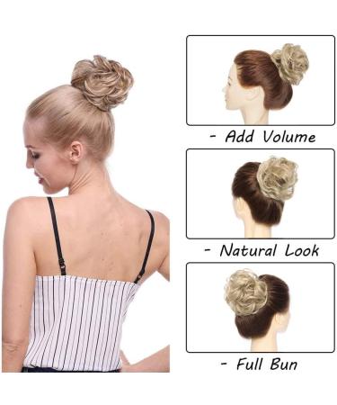 Blonde Messy Bun Scrunchie Hairpiece - Short Updo Hair Donut Extension 25g - Buy Online on GoSupps.com
