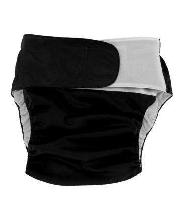 Adult Diaper Pants Incontinence Nappy Adjustable Washable Dual Opening Pocket Reusable Leakfree Insert Cloth Diapers for Disability Care(Black)