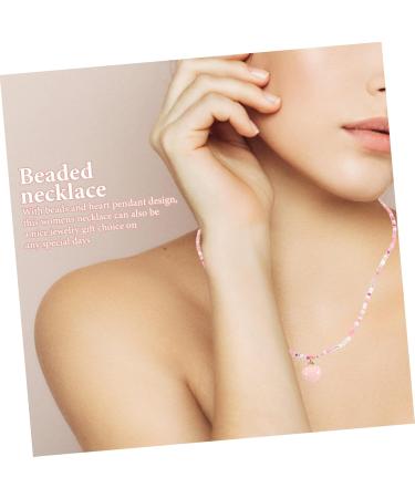 OFFSCH Colorful Heart Pendant Ladies Necklaces Bridal Necklace Beads Necklace Heart-Shaped Accessories Miss As Shown 5 49X2CM - Buy Online on GoSupps.com