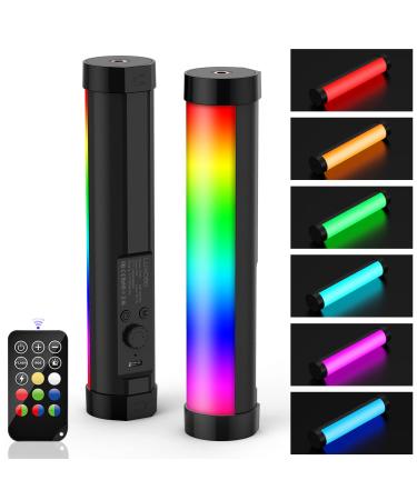 LUXCEO Handheld Light Wand, Multicolor RGB LED Video Light for Photography, 2000mAh Rechargeable Mini Light Stick for Video Shooting Professional Tube Lights with Magnetic for YouTube, TikTok(Black)